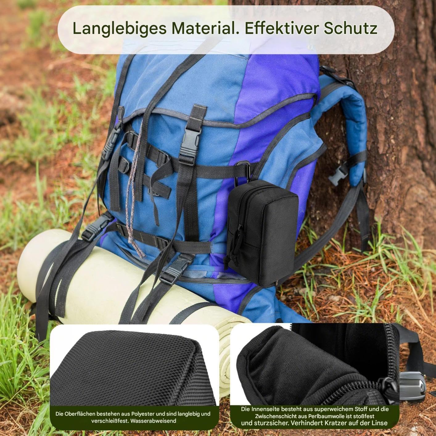 Sac de Transport monoculaire télescopique - Sac Portable étanche - Porte-rapports de Voyage Durable pour Accessoires de Jumelles - Camping de randonnée - Chasse - Sac de Protection avec Sangle