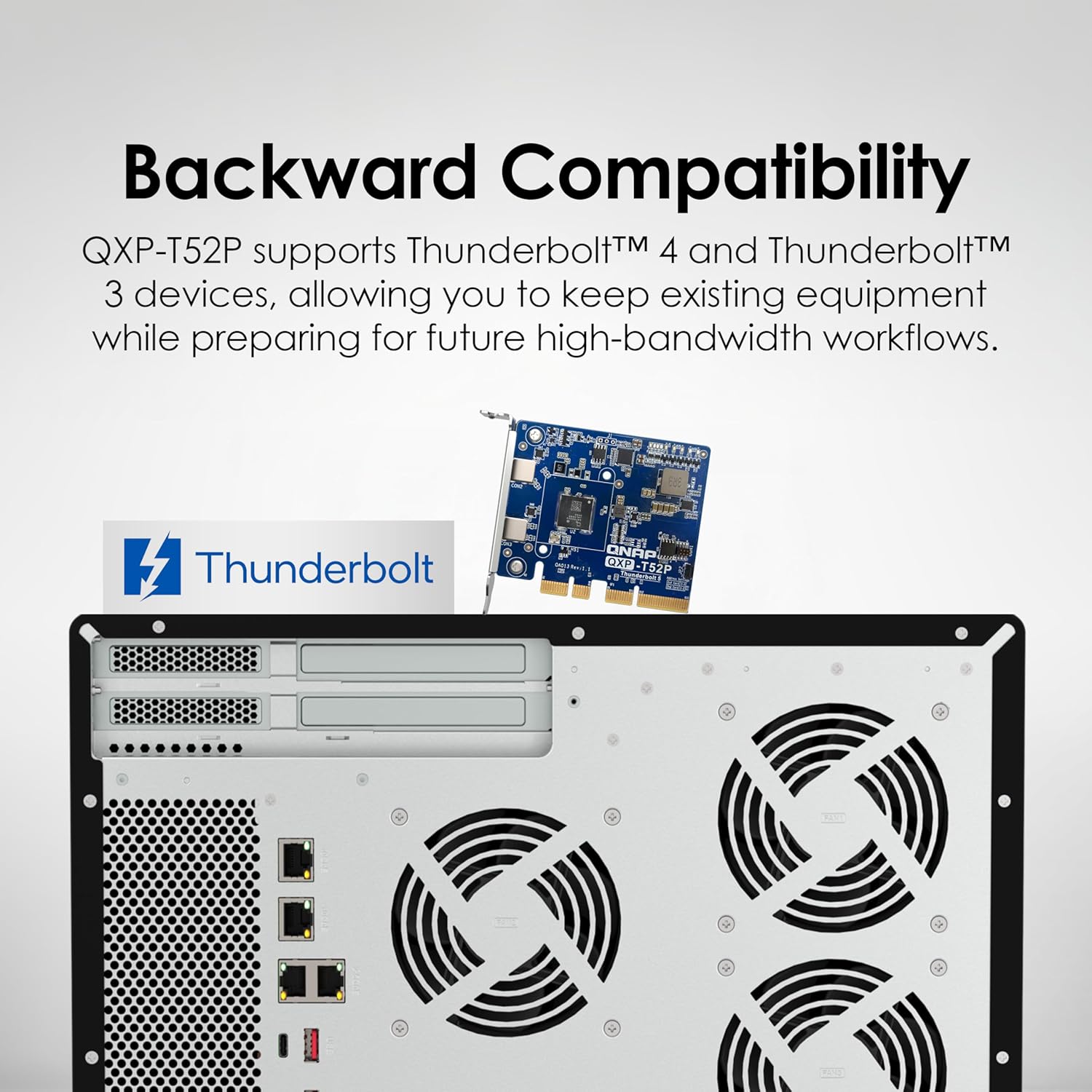 QNAP Thunderbolt 5 Dual Ports Expansion Card, PCIe Gen4 x4 (QXP-T52P)