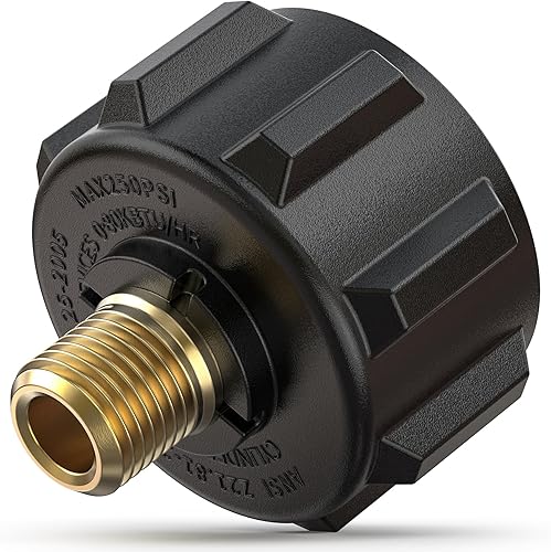 Miniatura 8 de onlyfire 5040 QCC1 Acme Nut Adaptador de montaje de gas propano con rosca macho de 14 pulgadas, latón