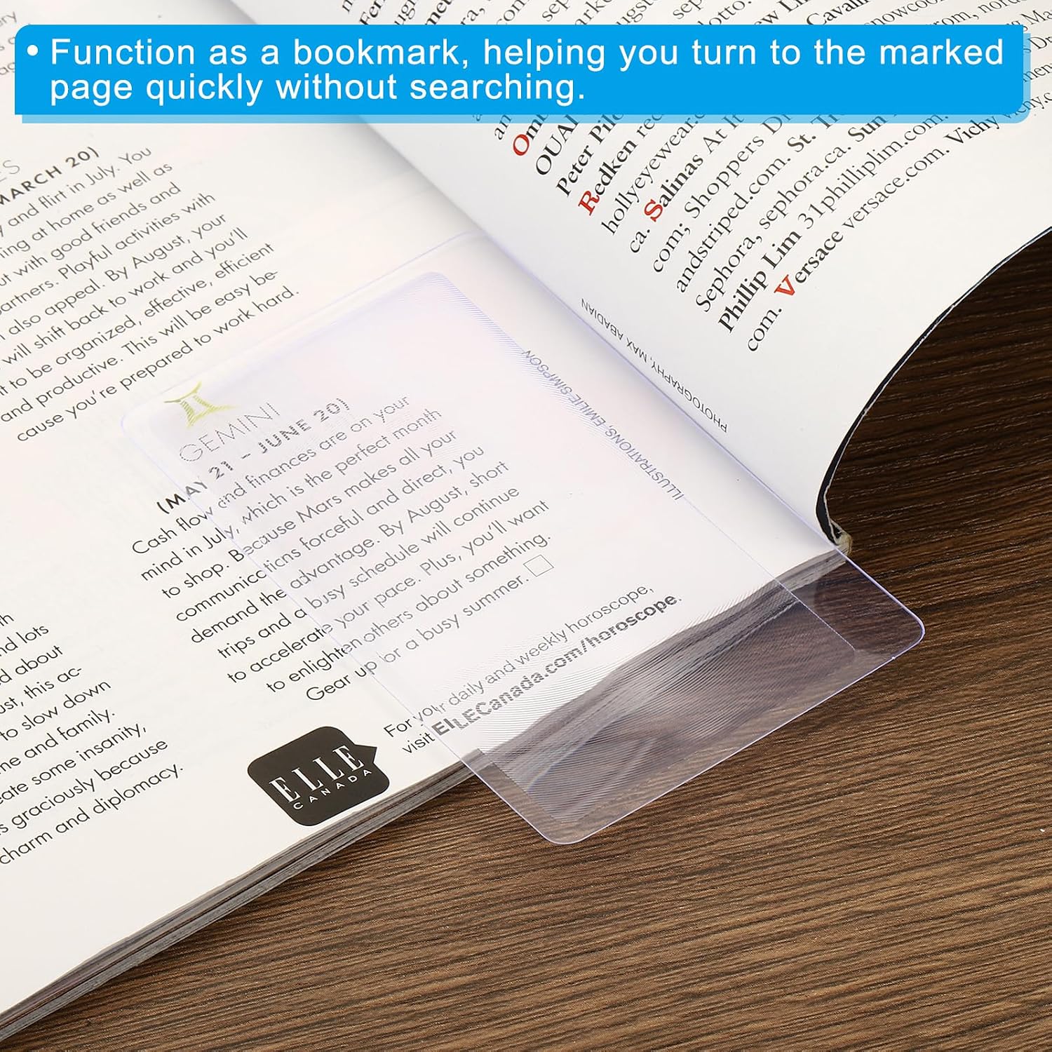 PATIKIL Bookmark Magnifier, 6 Pack 3X Full Book Page Viewing Magnifying Lens for Low Vision People Reading Book Magazine Newspaper, Clear