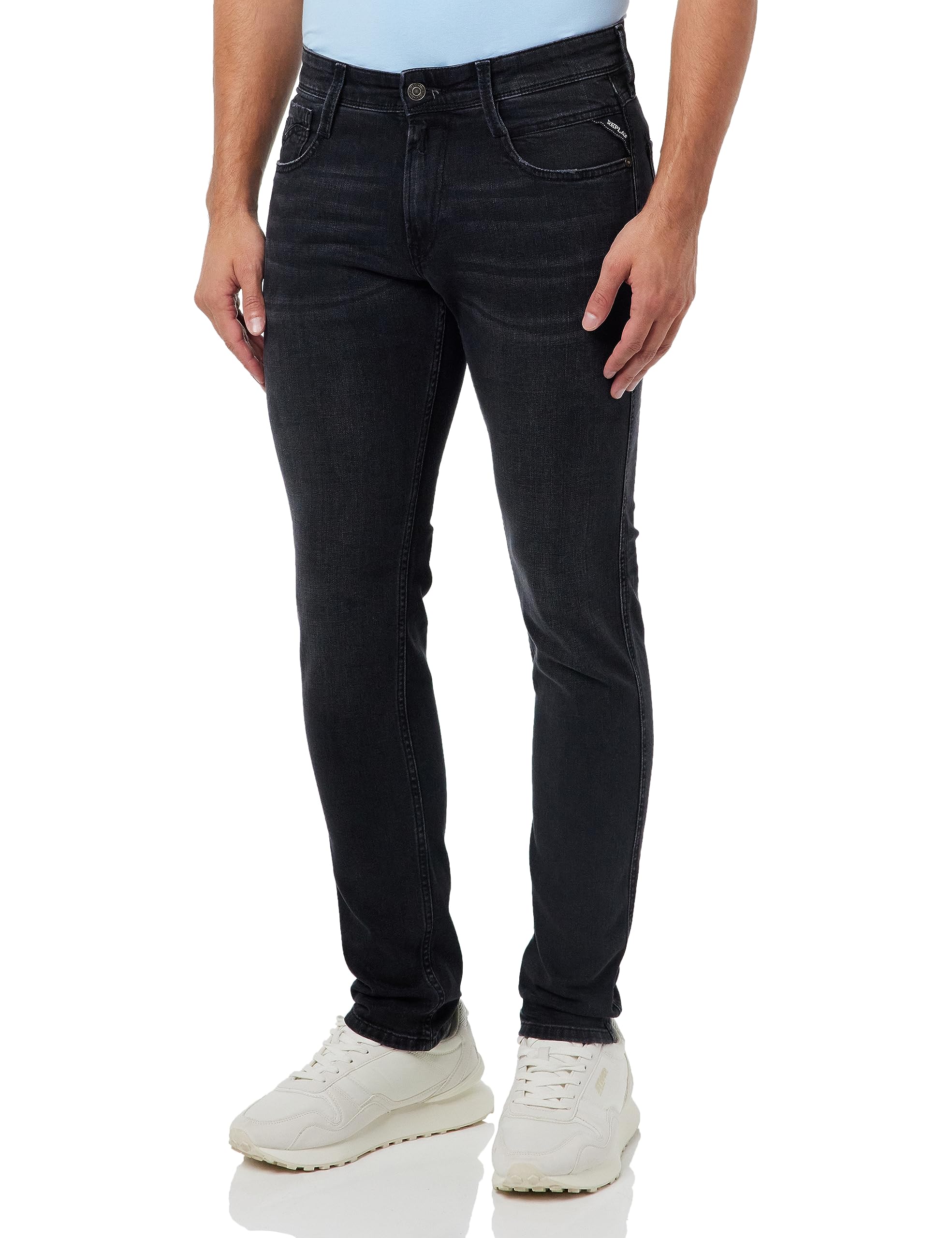 Replay Herren Jeans Anbass Slim-Fit Bio, Dark Grey 097-2 (Grau), 28W / 34L
