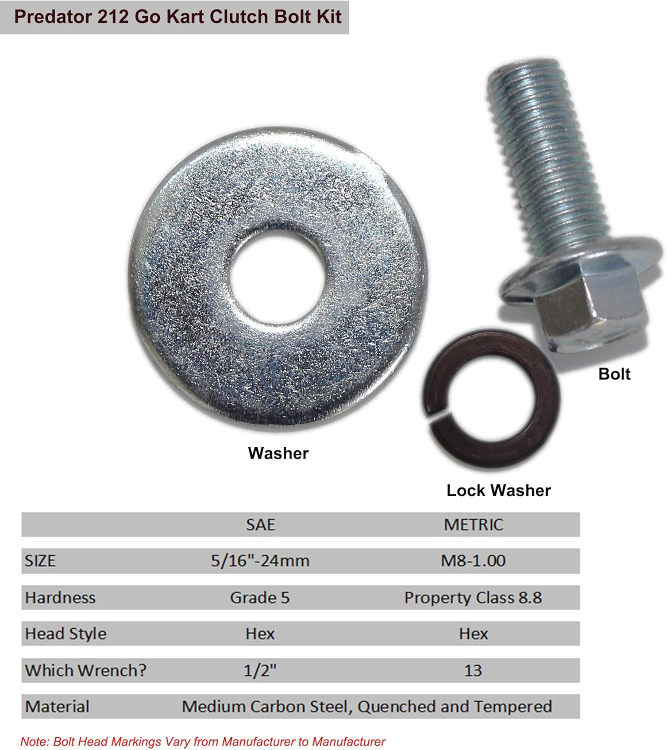 Outdoor Sports Go Kart Mini bike Hardware Kit for Max Torque Clutch