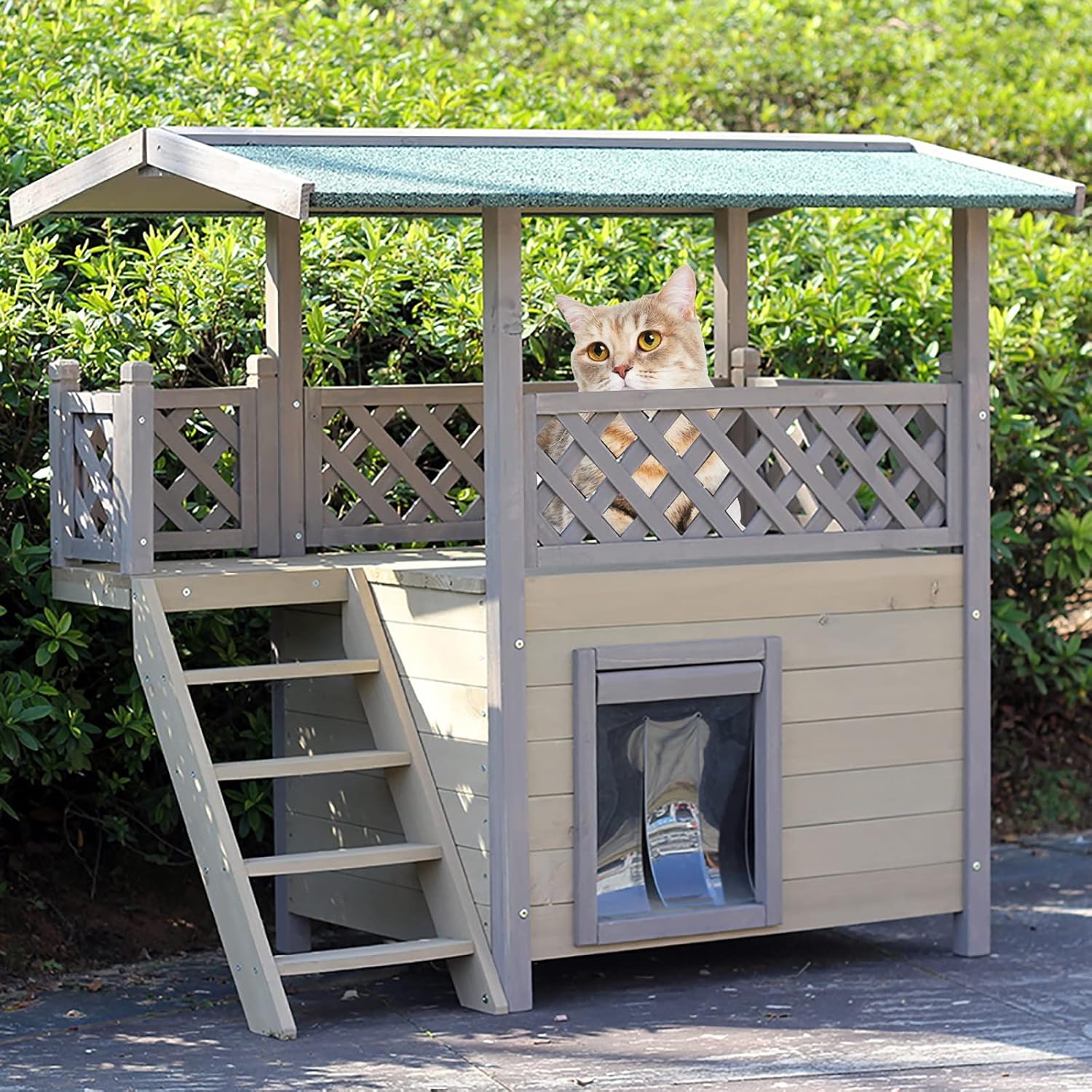Outdoor Cat House Weatherproof, Cat Houses for Outdoor Cats 2 Layers