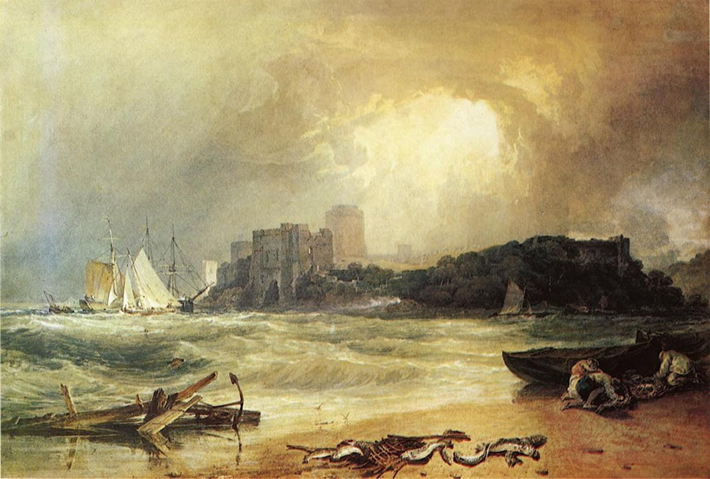 SERENDIPITP Vintage Wall Art Canvas Nordic Poster Canvas Print Picture Pembroke Caselt South Wales: Thunder Storm Approaching Mallord William Turner Wall Art Poster for Home Decor 60x90cm