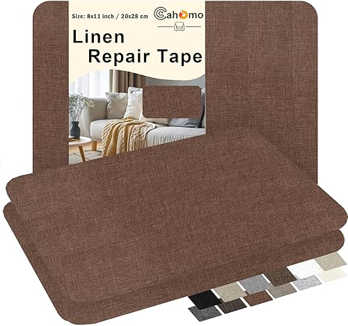 Parches de reparación de tela, 4 parches de reparación de lona de 11 x 8 pulgadas, autoadhesivos, kit de reparación de tela para muebles, tapicería,