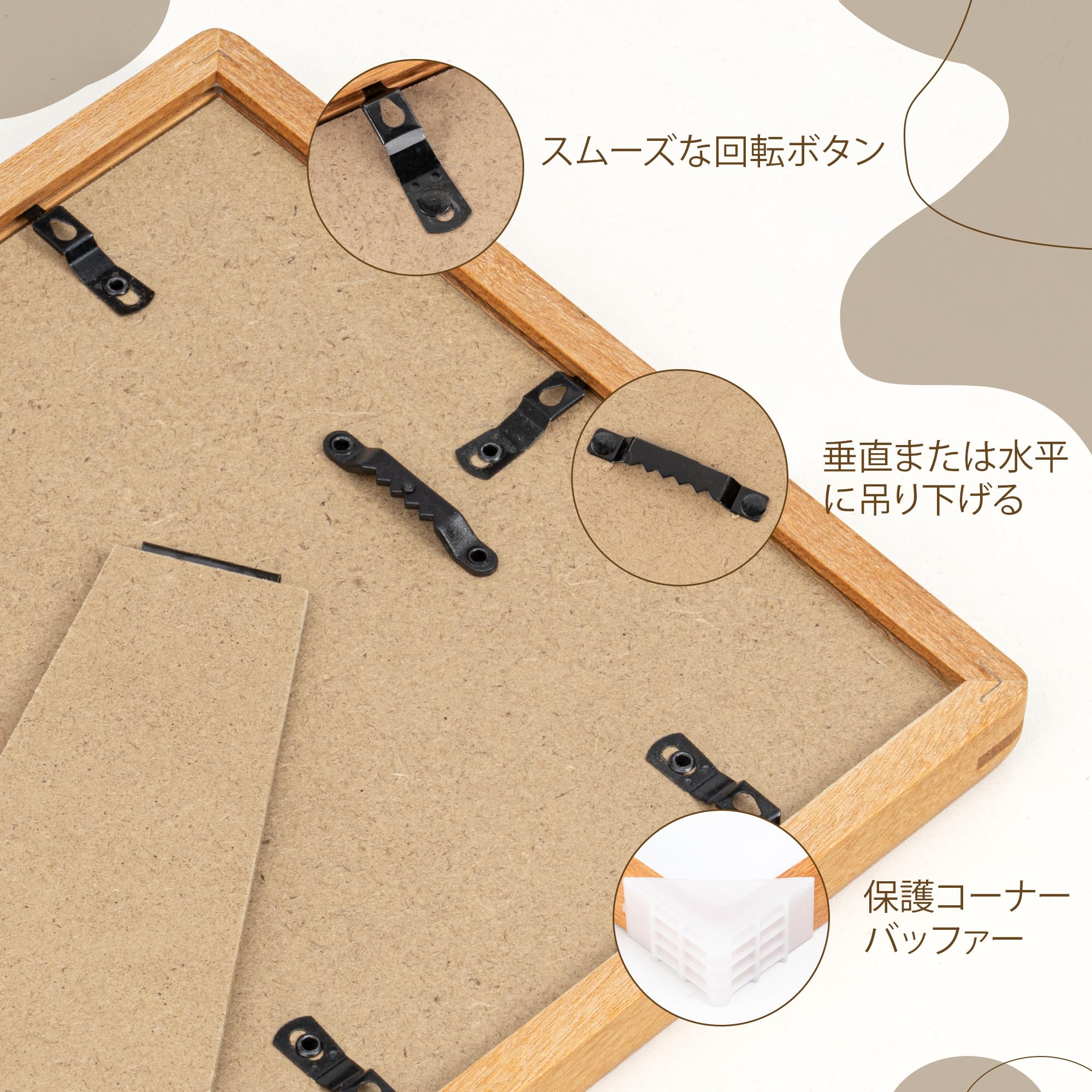 Amazon.co.jp: 5x7インチの額縁、強化ガラス付き天然チーク材5x7フォト
