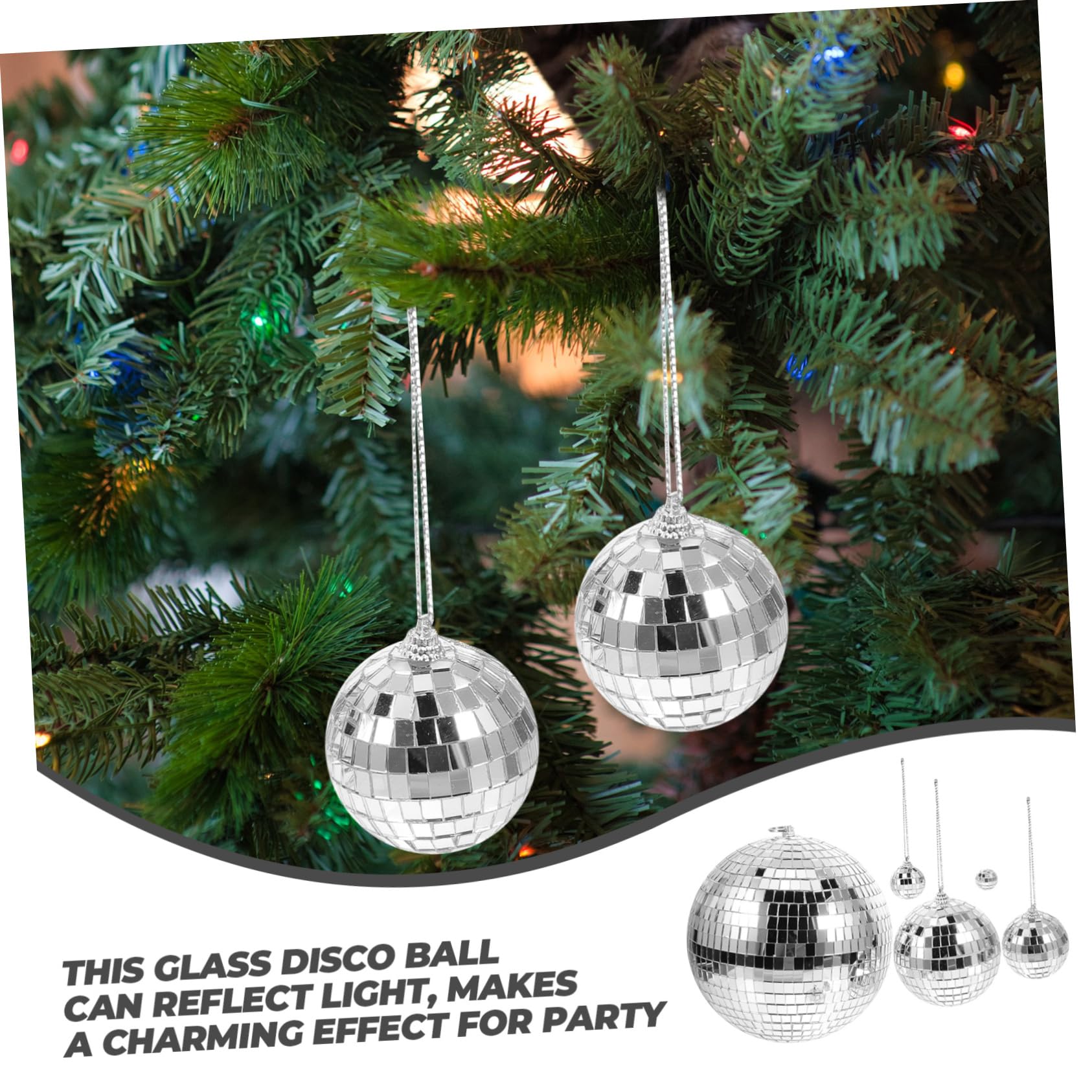 Uonlytech Disco Ball Hanging Ornaments 5pcs Reflective Mirror Balls for Party Decorations