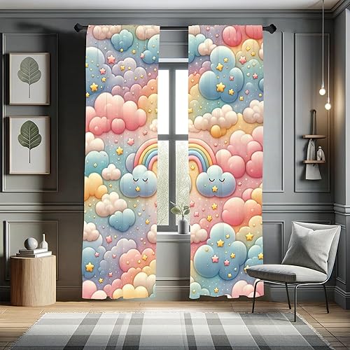 Miniatura 42 de Ambesonne Cortinas abstractas para ventana, patrón de encaje ornamental con formas de floración floral, arte clásico de estilo medieval, juego de 2