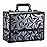 FRENESSA Makeup Case Extra Large Makeup Train Case 12.6 Inch Makeup Box Organizer Profressional Make Up Cases Storage Cosmetic Artist Travel Case with Divider Shoulder Strap Hard Vanity Dark Black