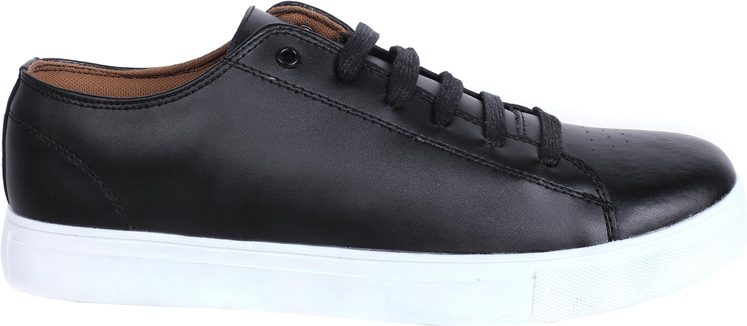 Hotson Shoe Men's Low Top Black Leather Sneaker Classic Footwear Size 9