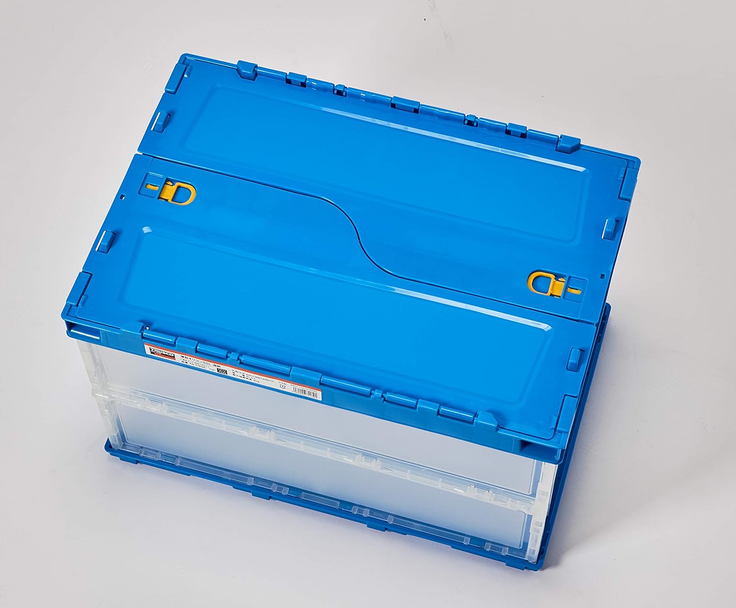 トラスコ中山(TRUSCO) 薄型折りたたみコンテナ 50Lロックフタ付 透明 TR-C50B-TM 収納ケース 収納ボックス