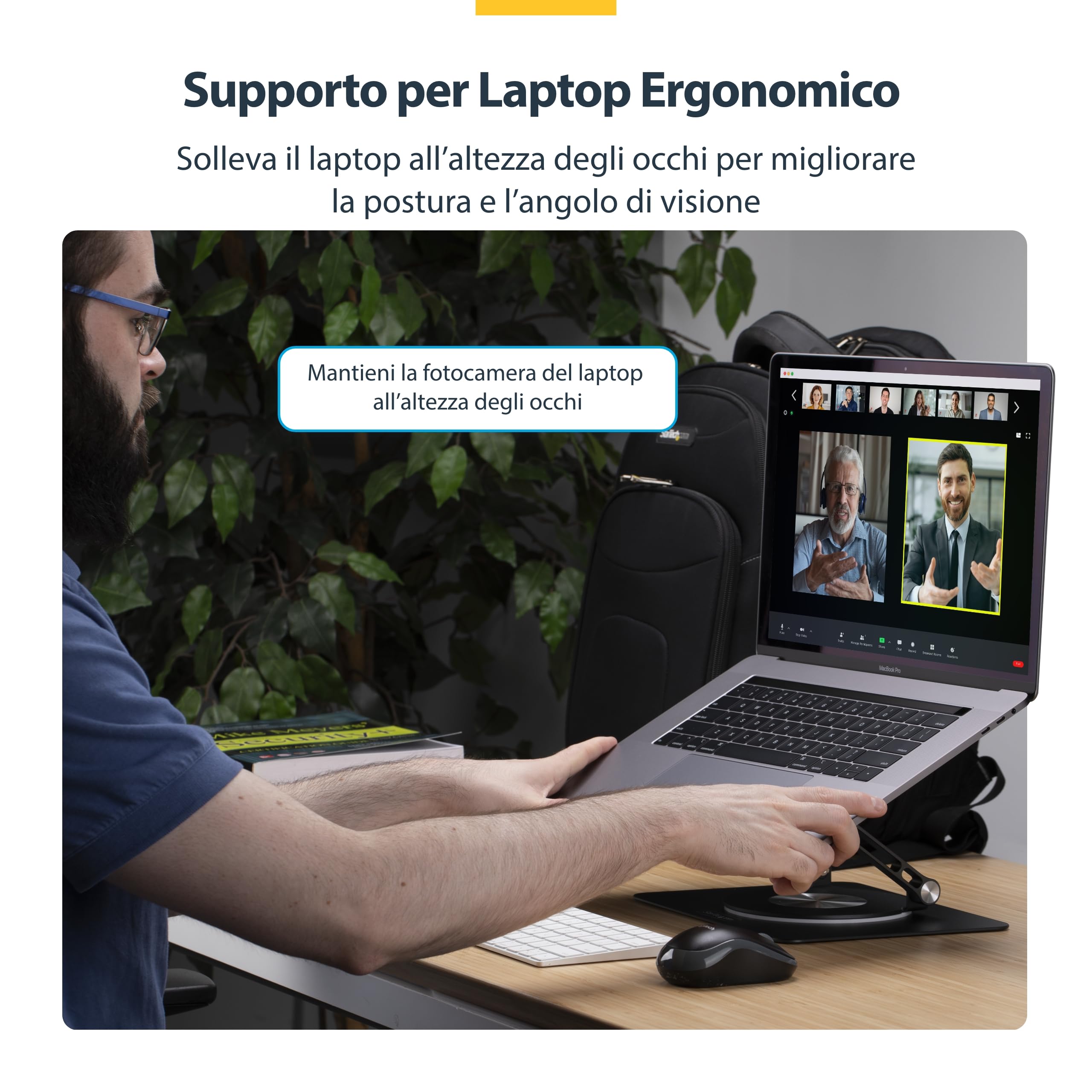 StarTech Supporto Rotante per PC Portatile, Alluminio, Girevole 360°, 5kg | Adatto alla postazione di lavoro