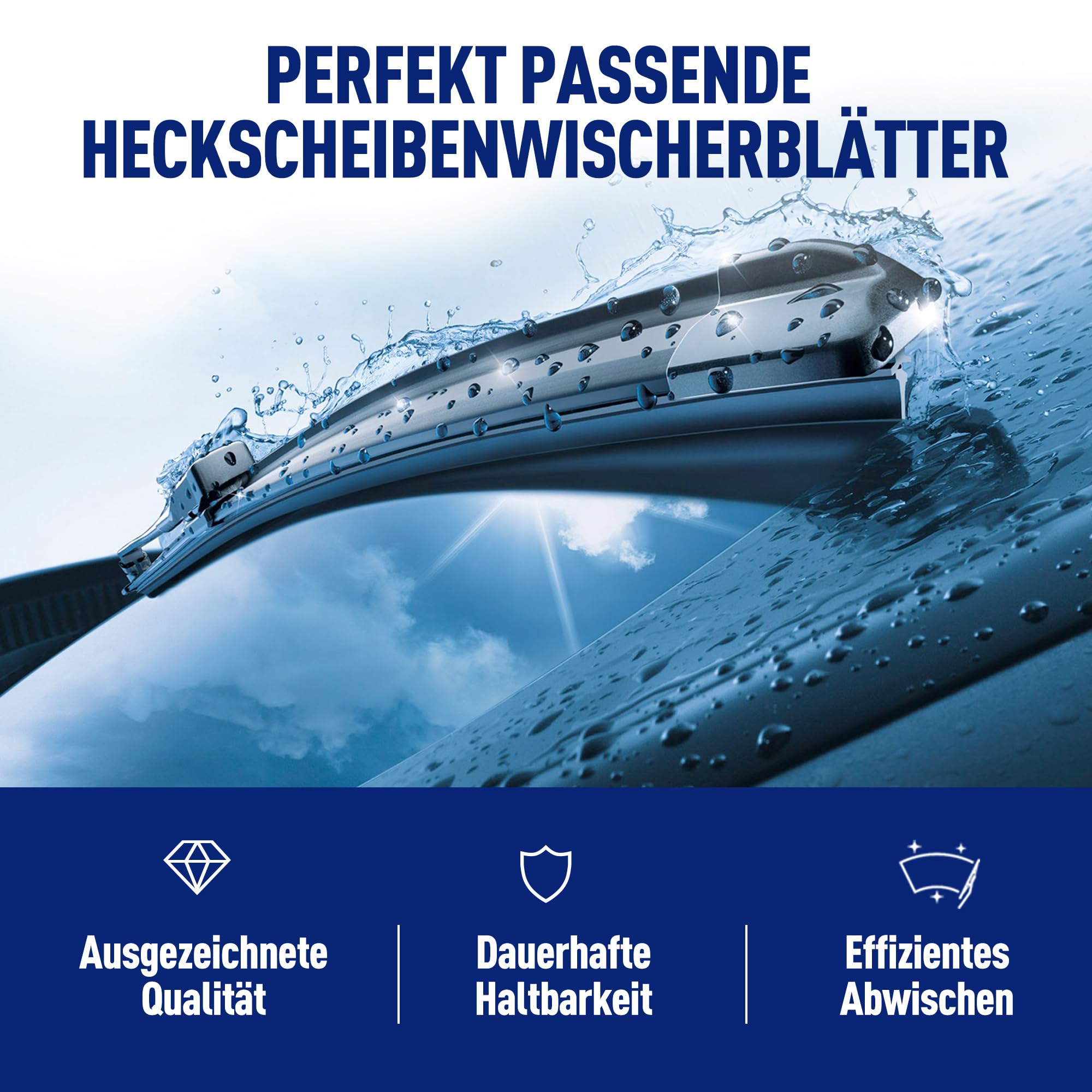 Scheibenwischer Set für Honda ZR-V ZRV 2023-2025 Vorne & Hinten | 2 Front + 1 Heck, Vordere Flachbalken-Wischer, Auto Scheibenwischer Frontscheibe und Heckwischer, Direkte Montage