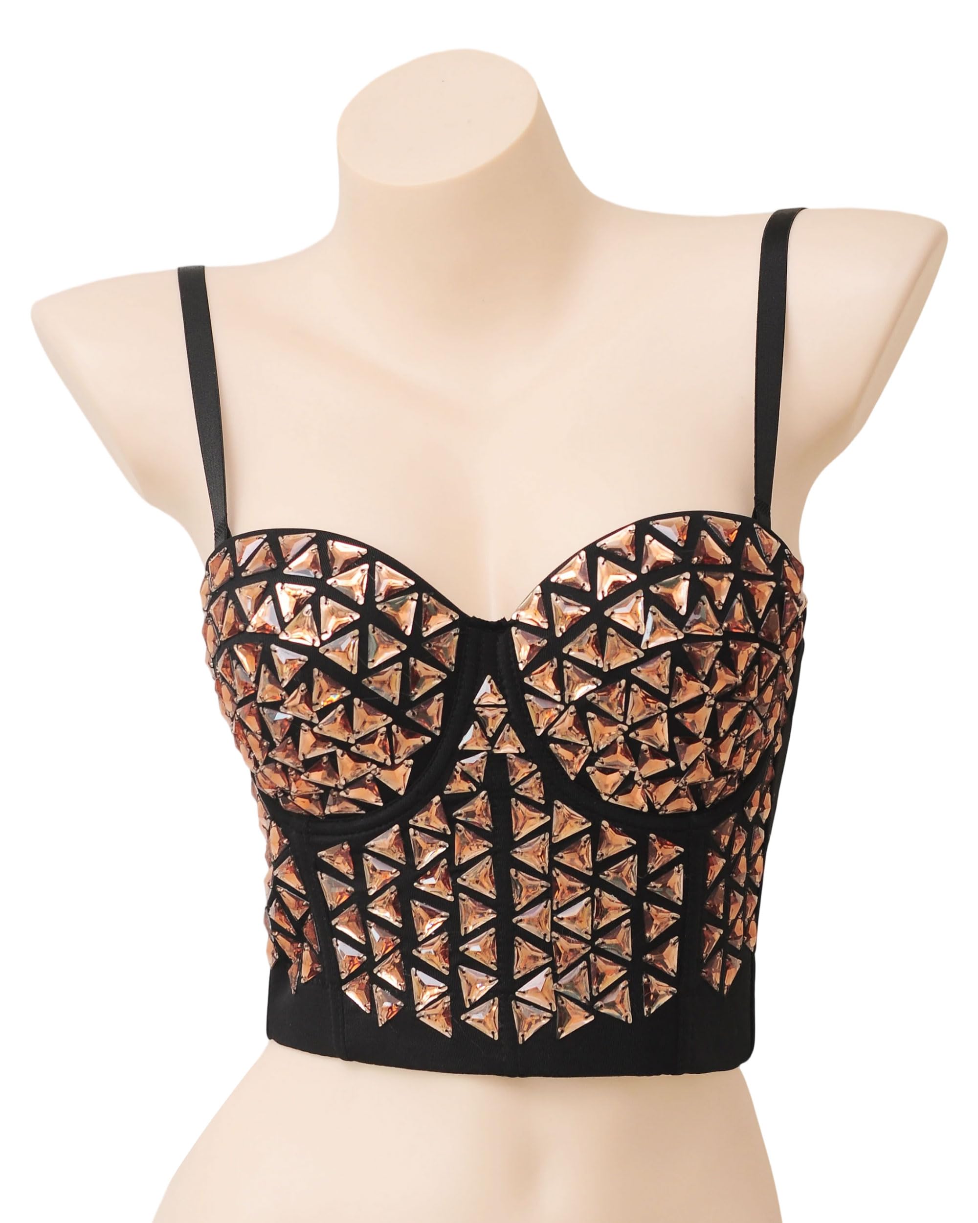 ROYAL SMEELA Top Bustino Corsetto con Strass Bustier con spalline da donna bustini e corsetti elegante donne