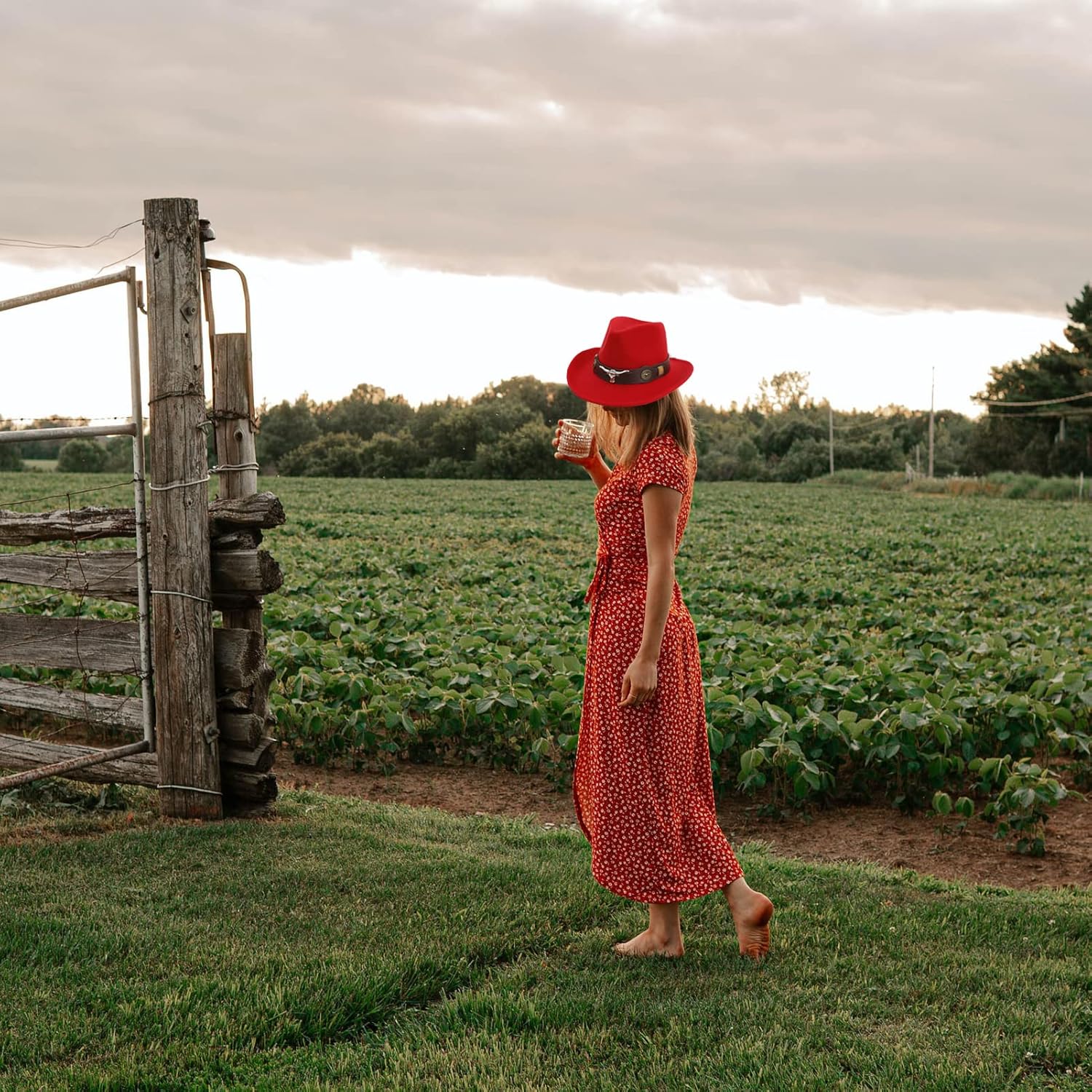 Gossifan Classic Womens Western Cowboy Cowgirl Hats with Wide Belt - Image 4