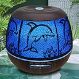 Essential Oil Diffuser for Home,500ML Aromatherapy Diffusers for Essential Oils Large Room with Cool Mist Humidifiers for Bedroom,7 Colors Changed & 3 Mist Mode Automatic Shut-Off - Dolphin