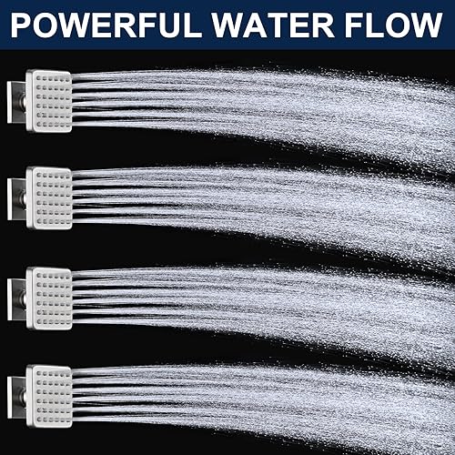 Vista 26 de Chorro de ducha de latón macizo, chorro de cuerpo cuadrado para ducha, chorro de ducha corporal de alta presión, chorro de pulverización de masaje