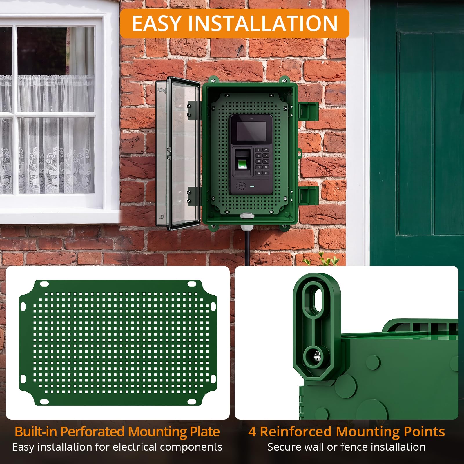 Neoteck Caja de Distribución Eléctrica IP67-Verde, Puerta Transparente