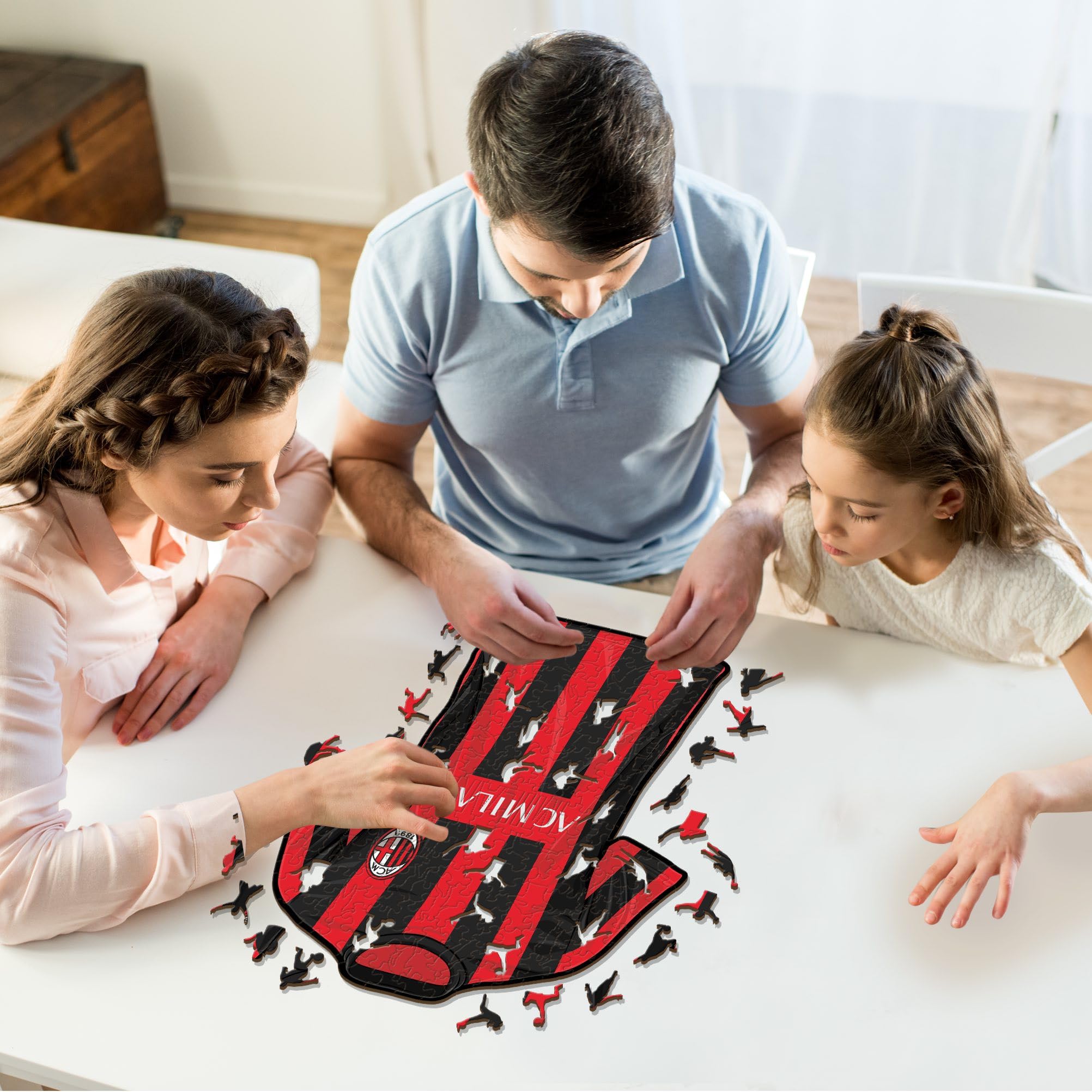 Iconic Puzzles, Puzzle Milan Jersey, 100% éco-Durable en Bois avec Licence Officielle, Taille S, 150 pièces