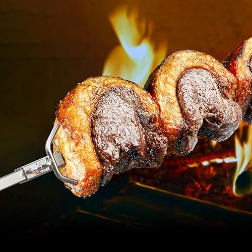 Miniatura 6 de Onlyfire 6104 - Tenedor de carne cromado resistente (1 par), solo se adapta a varillas de asador cuadradas de 5/16 pulgadas