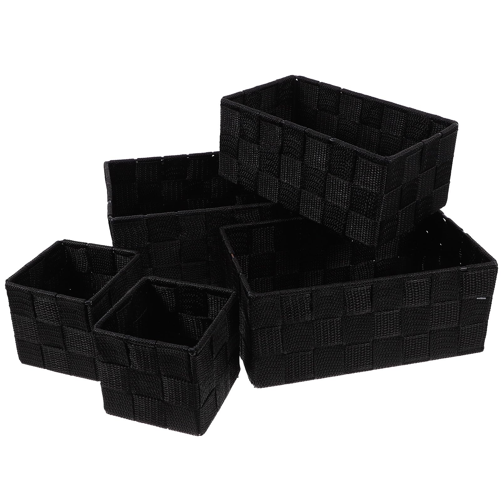 Panier de rangement tissé multifonctionnel en paille boîte organisation bureau