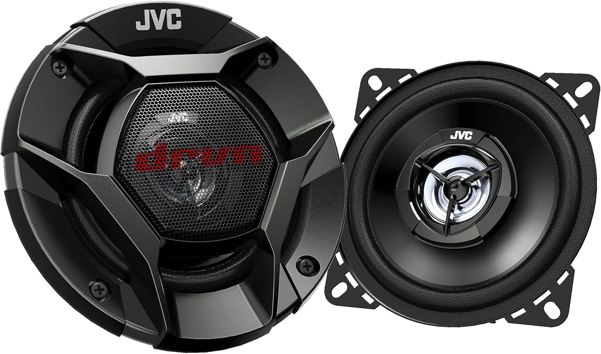 Altavoces para automóviles JVC CS-DR421 de 4", 220 vatios de potencia, 110 vatios cada uno, coaxiales de 2 vías, construidos resistentes, recambios OEM de fábrica perfectos, se venden en pares