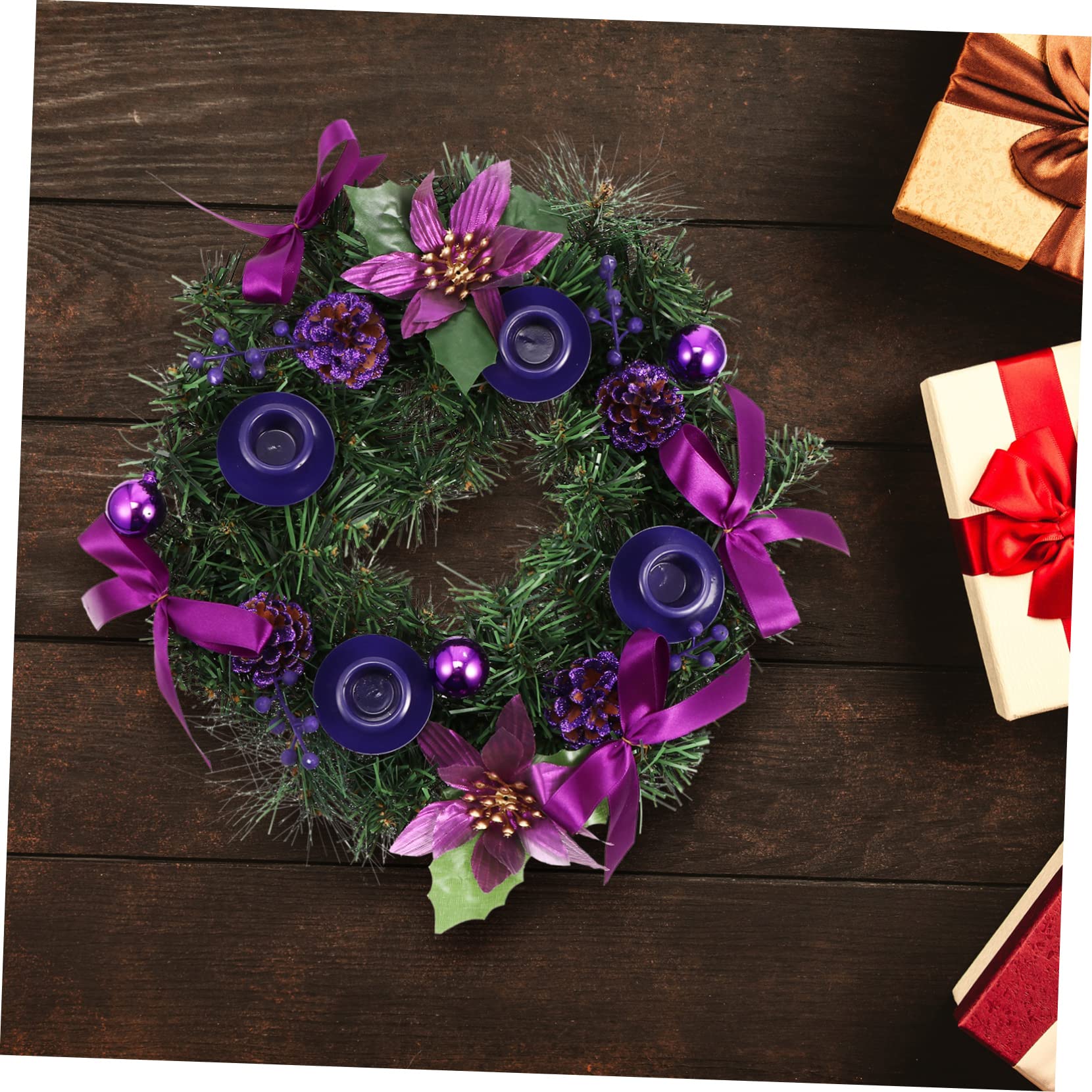 Alipis 1pc Christmas Candle Holder Desktop Decor Art Stand for Taper Candles Elegant Candelabra Centerpiece for Holiday Party Wedding and Home Decoration