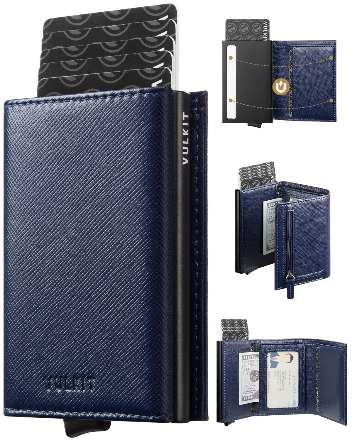 Moneyhold® Creditcardhouder - Portemonnee Heren en Dames in Vegan Leer - RFID Bescherming - Slim Portemonnee met Muntvak
