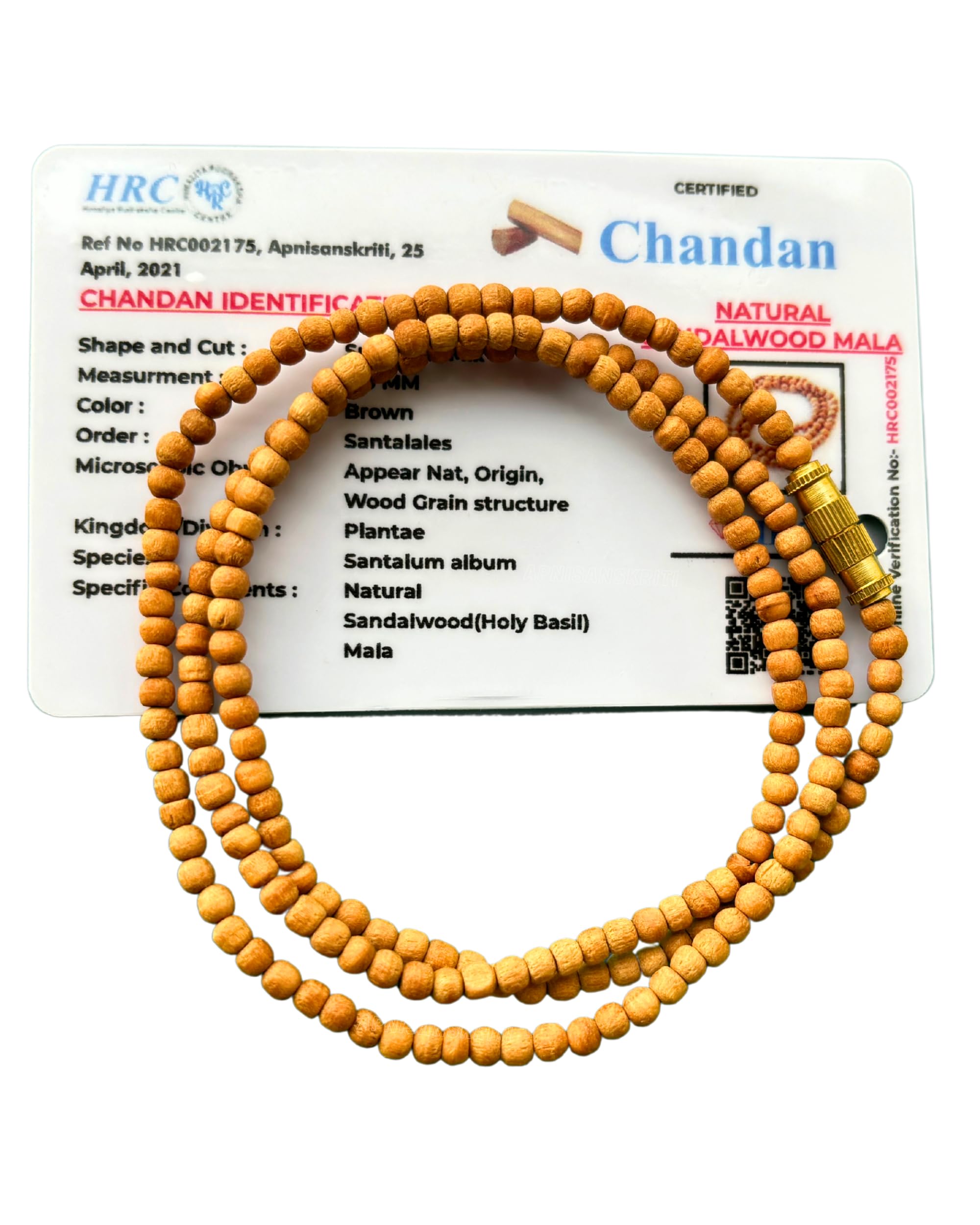 Apnisanskriti Chandan Kanthi Mala (Brown Sandalwood Rosary) for Men & Women (Zero Bead Size, 108+1 Beads, Lab Certified) Natural Beads - Pack of 1-image-11