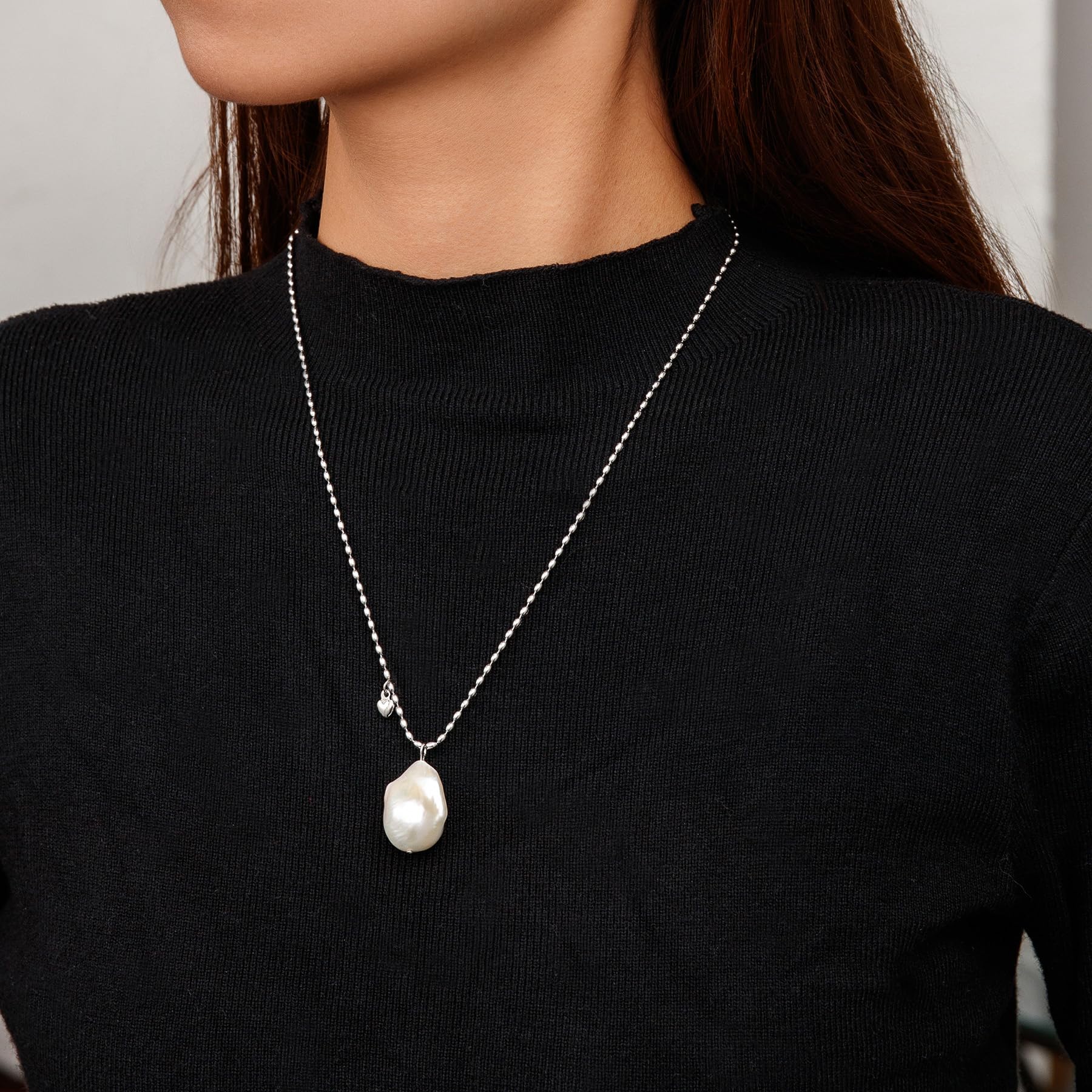 Collares de Acero Inoxidable con Perlas de Agua Dulce, 3 Colores, Longitud 50+5 cm, Ajustables