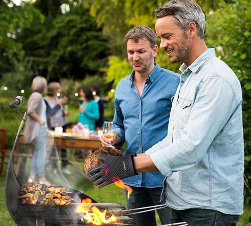 Miniatura 93 de KITCHEN PERFECTION Guantes de silicona XL para horno ahumador - Guantes de barbacoa extremadamente resistentes al calor - Maneja comida caliente