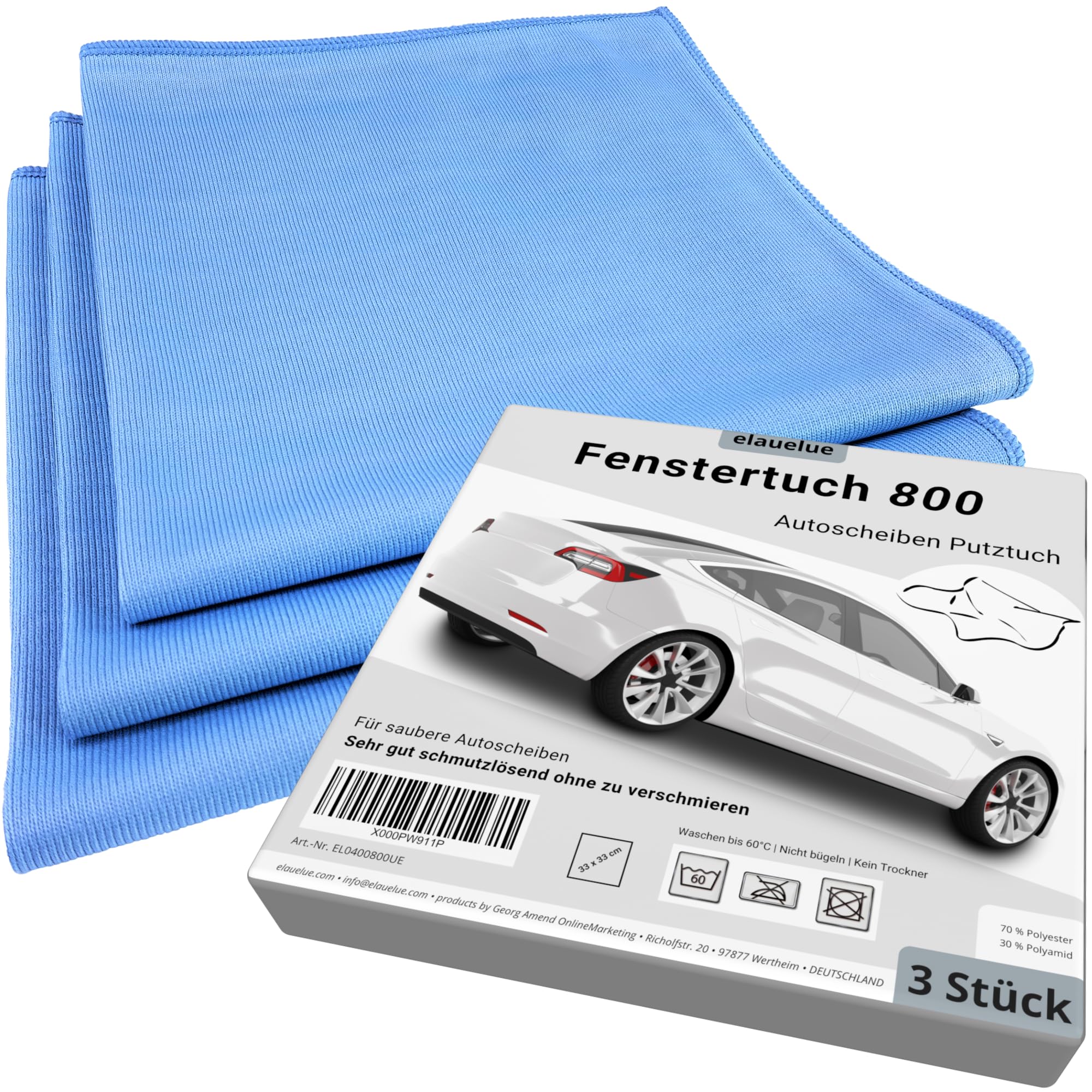 Windschutzscheiben Reiniger Für Innen - Mit 2 Mikrofaserpads & Elastischem Griff, 180° Drehbar Für Streifenfreie Autoglasreinigung