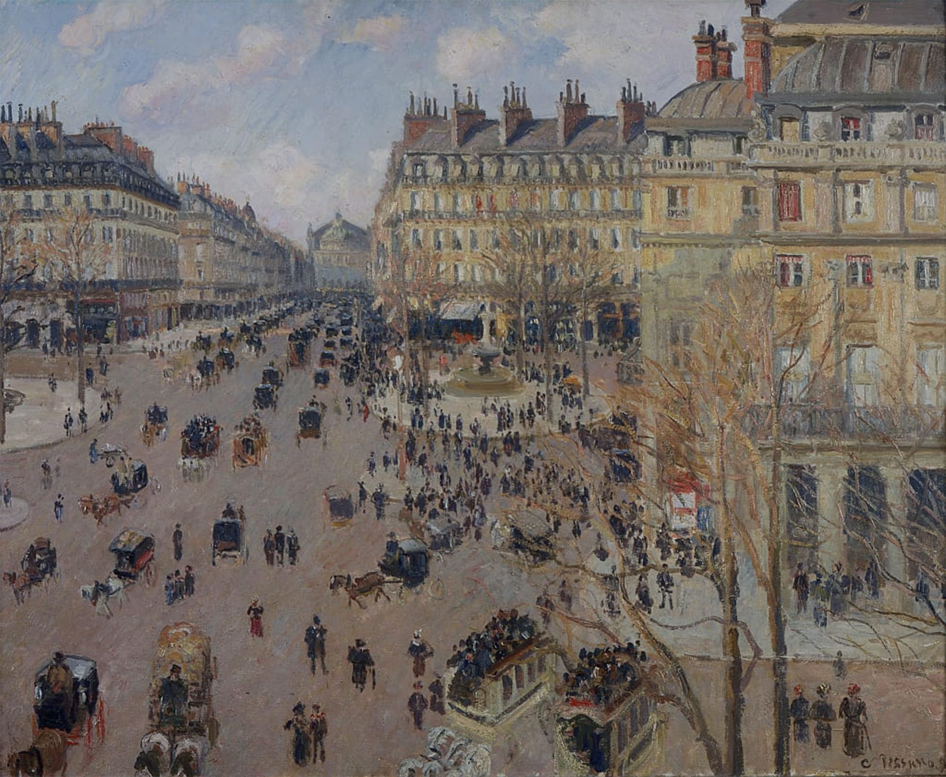POSTERIIk Famous Print Pop Art Wall Art Graffiti Place Du Théâtre Français by Camille Pissarro Art Prints for Home Decor 60x90cm