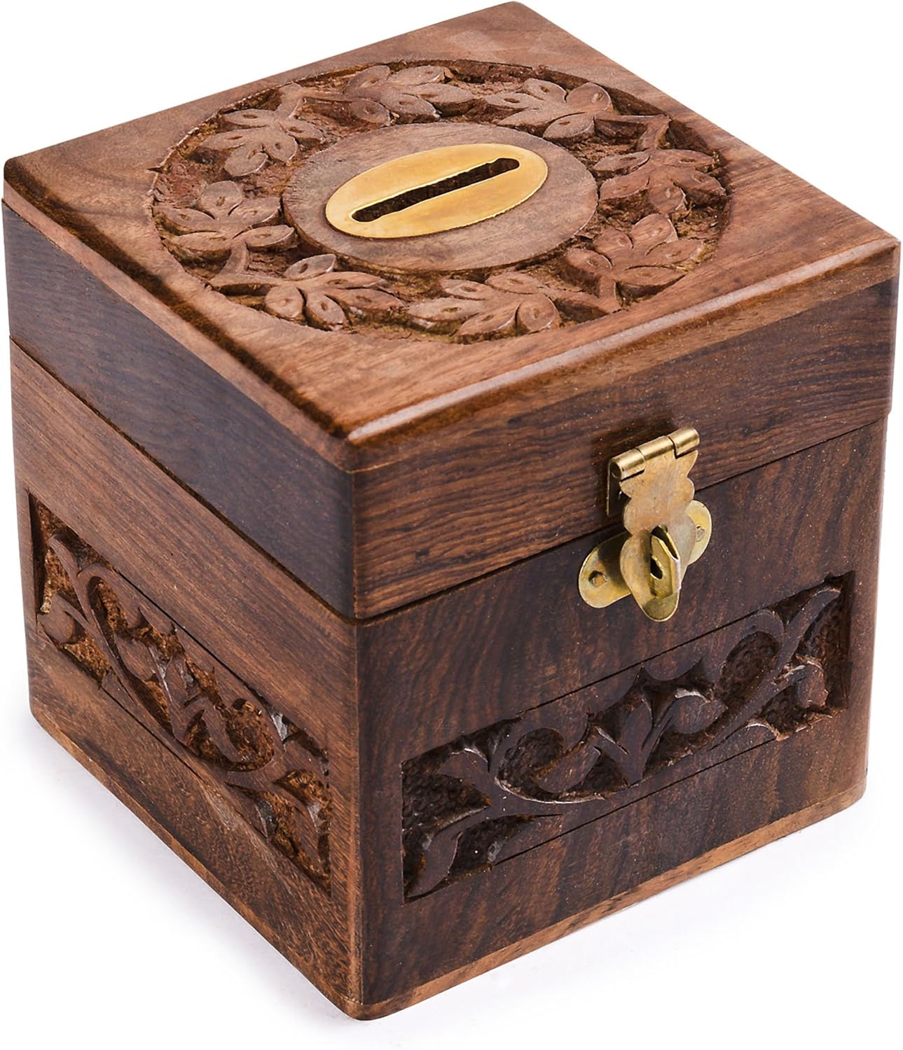 Rusticity Wood Coin Bank, Piggy Bank for Kids and Adults