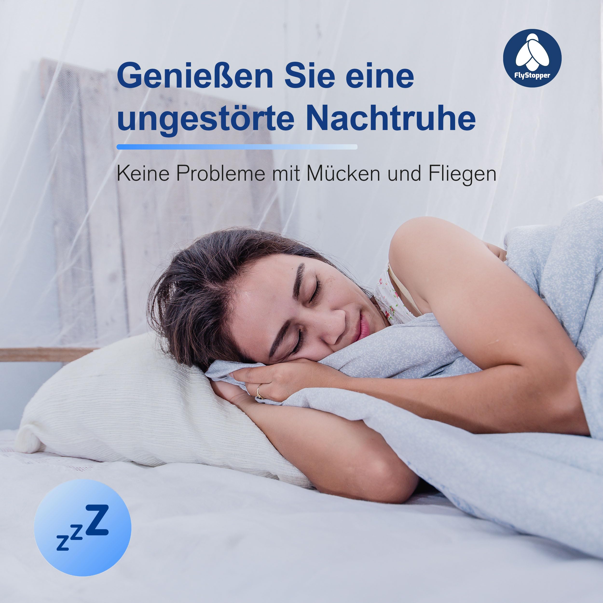 MOSKITONETZ Doppelbett XXL - 240x220x230, XXL Mückennetz für Bett, feinste Löcher, rechteckiger Netzvorhang Reise, Insektenschutz, 2 Einträge, einfache Anbringung, Tragetasche