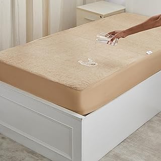 Amazon Brand - Solimo Water Resistant Polyester Mattress Protector, Single Bed Size (72x36 inch), Beige Price In India