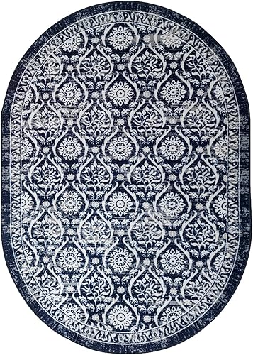 Miniatura 131 de Antep Rugs - Alfombras antideslizantes (antideslizante) 4 x 6 con parte trasera de goma floral geométrica de bajo perfil para interiores