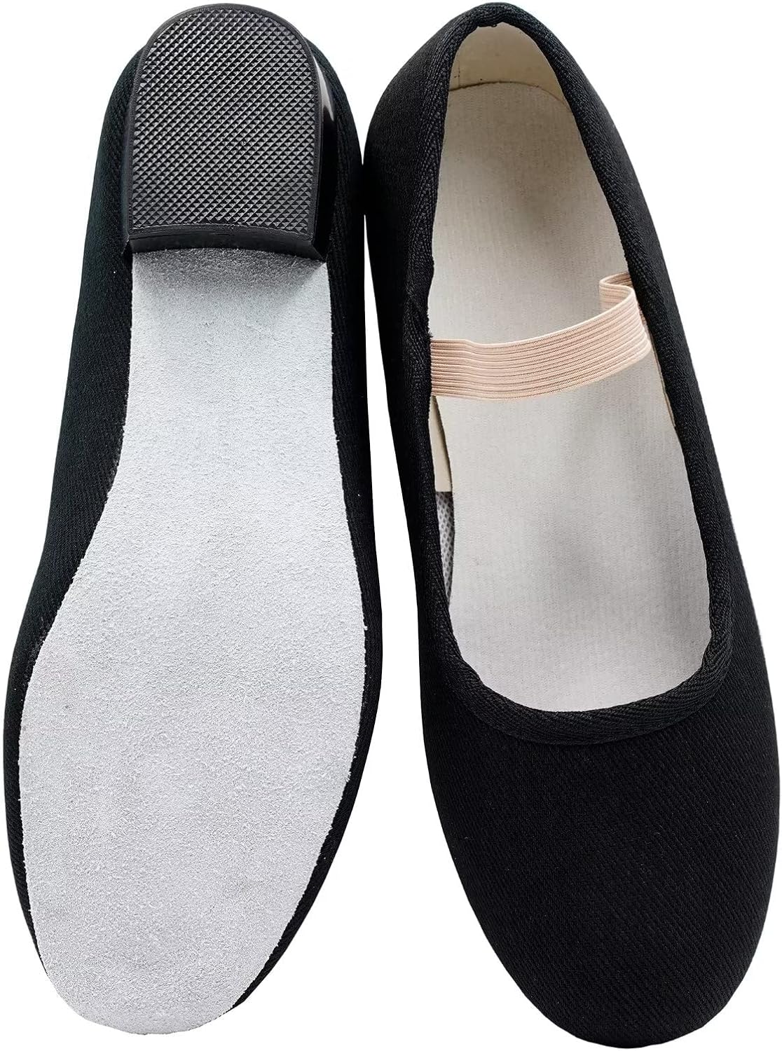 Character Shoes for Women Canvas Mary Jane Dance Shoes | Black 1" Dancing Heel for Ballroom Latin Stage Performance