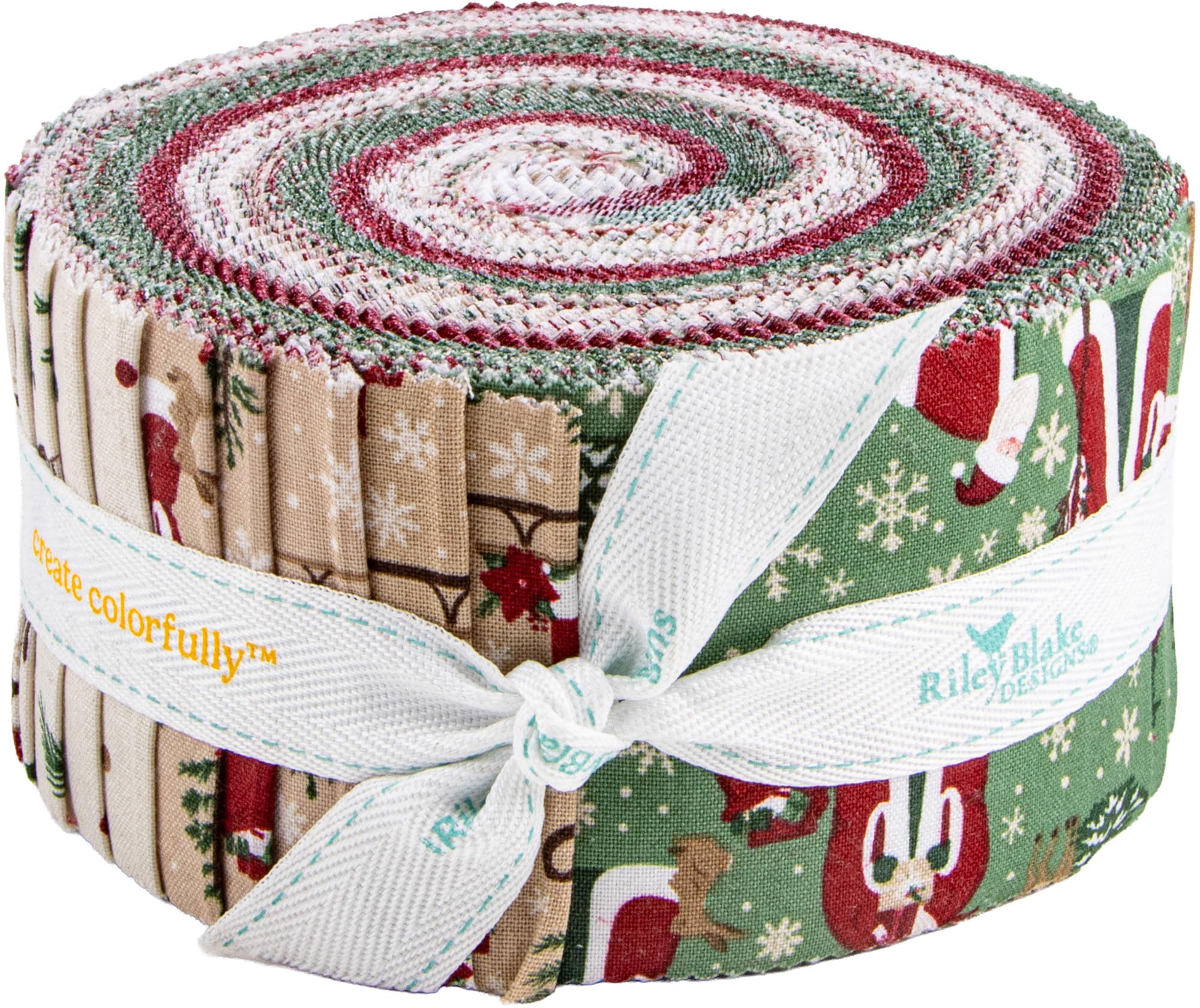 Dani Mogstad Christmas Time Rolie Polie 40 2.5-inch Strips Jelly Roll Riley Blake RP-17820-40