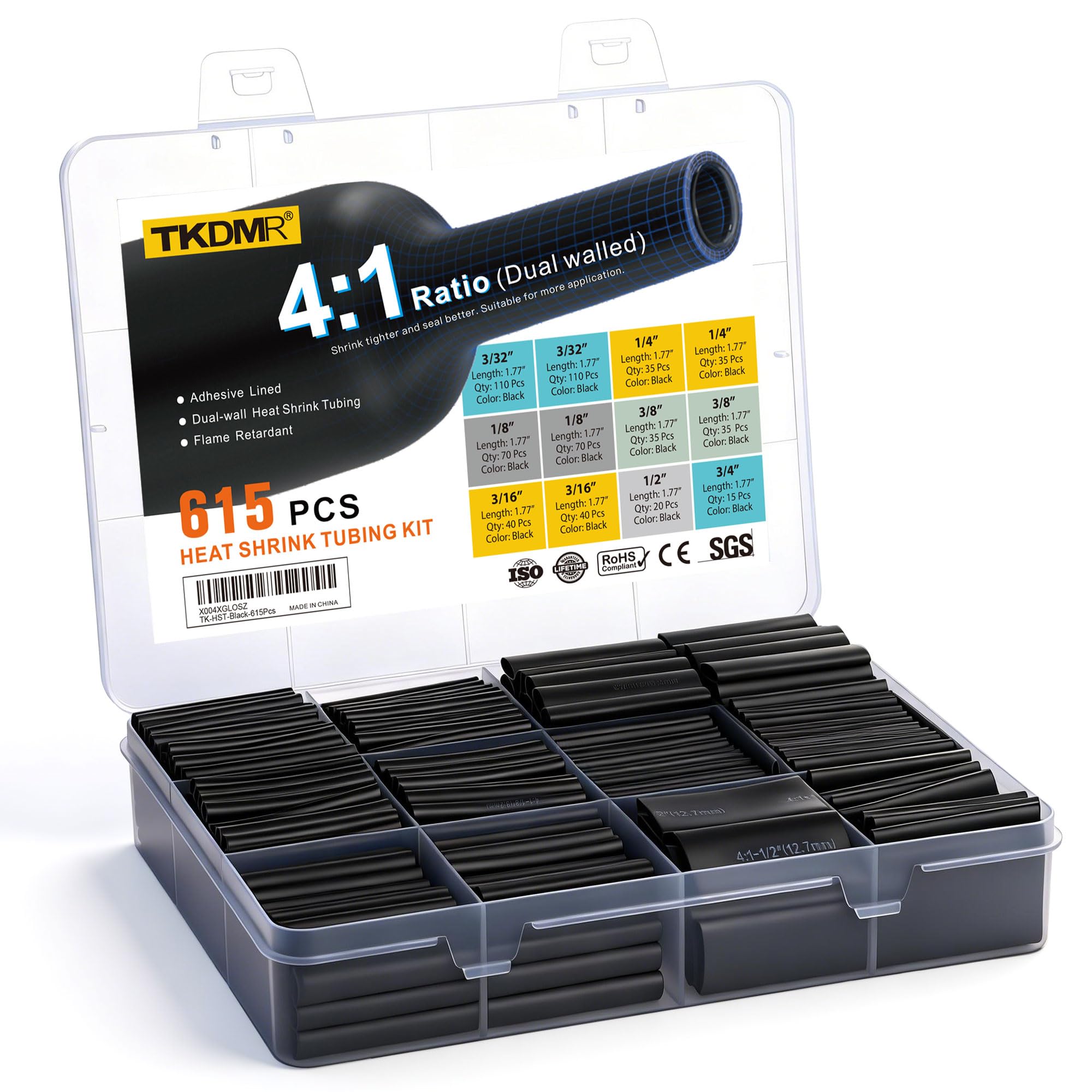 TKDMR Heat Shrink Tubing Kit - 446 Pcs -10