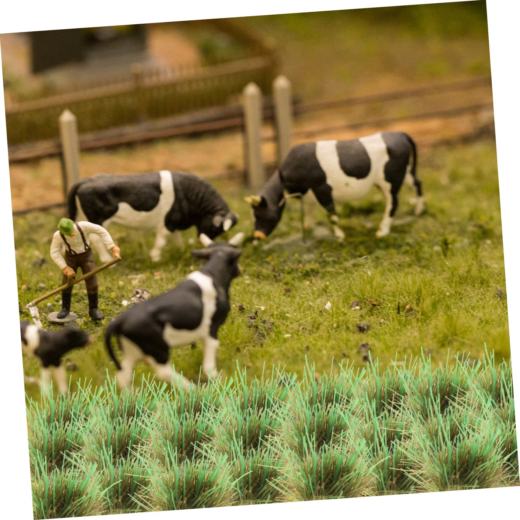 104 Touffes D’herbe Statique Miniature En Nylon – Herbe Artificielle Pour Dioramas, Trains, Maisons De Poupée – Vert – Déco Modélisme