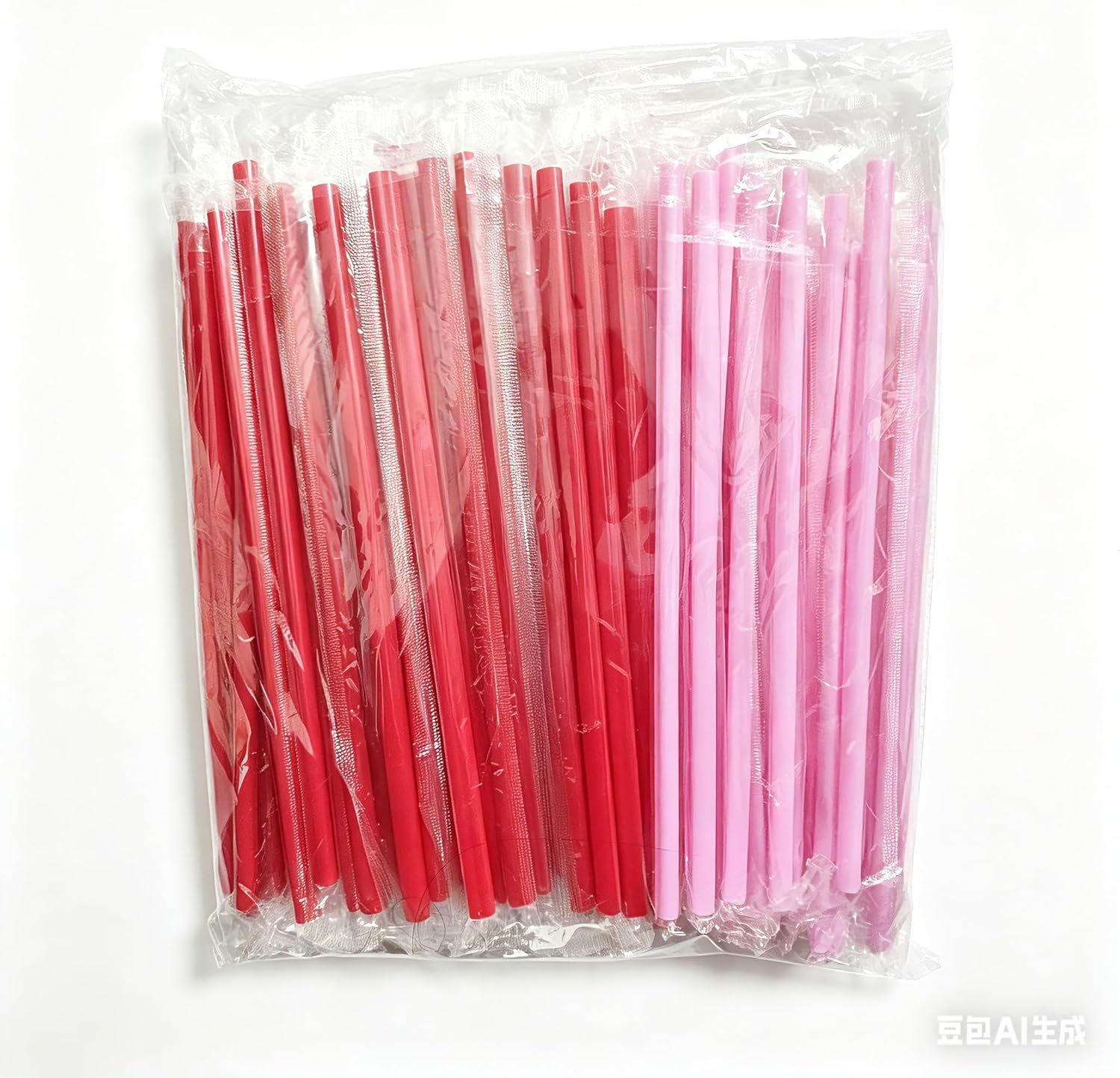 300pcs Commercial Heart Straws - Catering-Grade for Cafes, Juice Bars & Wedding Services (Red&Pink Duo)