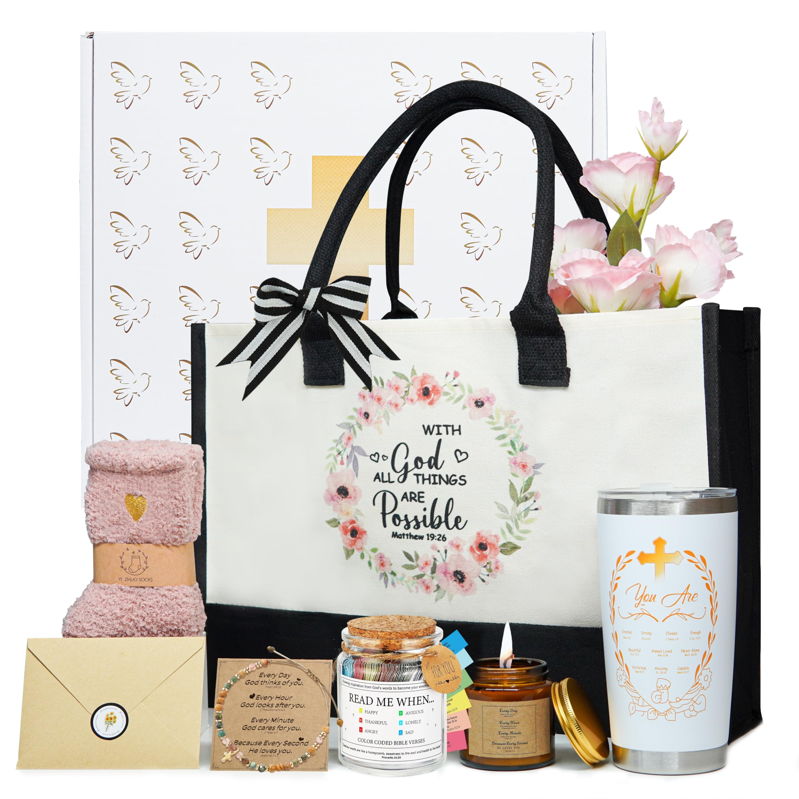 Christian Gifts for Women Faith, Religious Gifts for Women Unique Catholic Gift Inspirational Gift for Female, Mom, Sister, Best, Friends, Grandma, Wife w/Bible Verse Jar