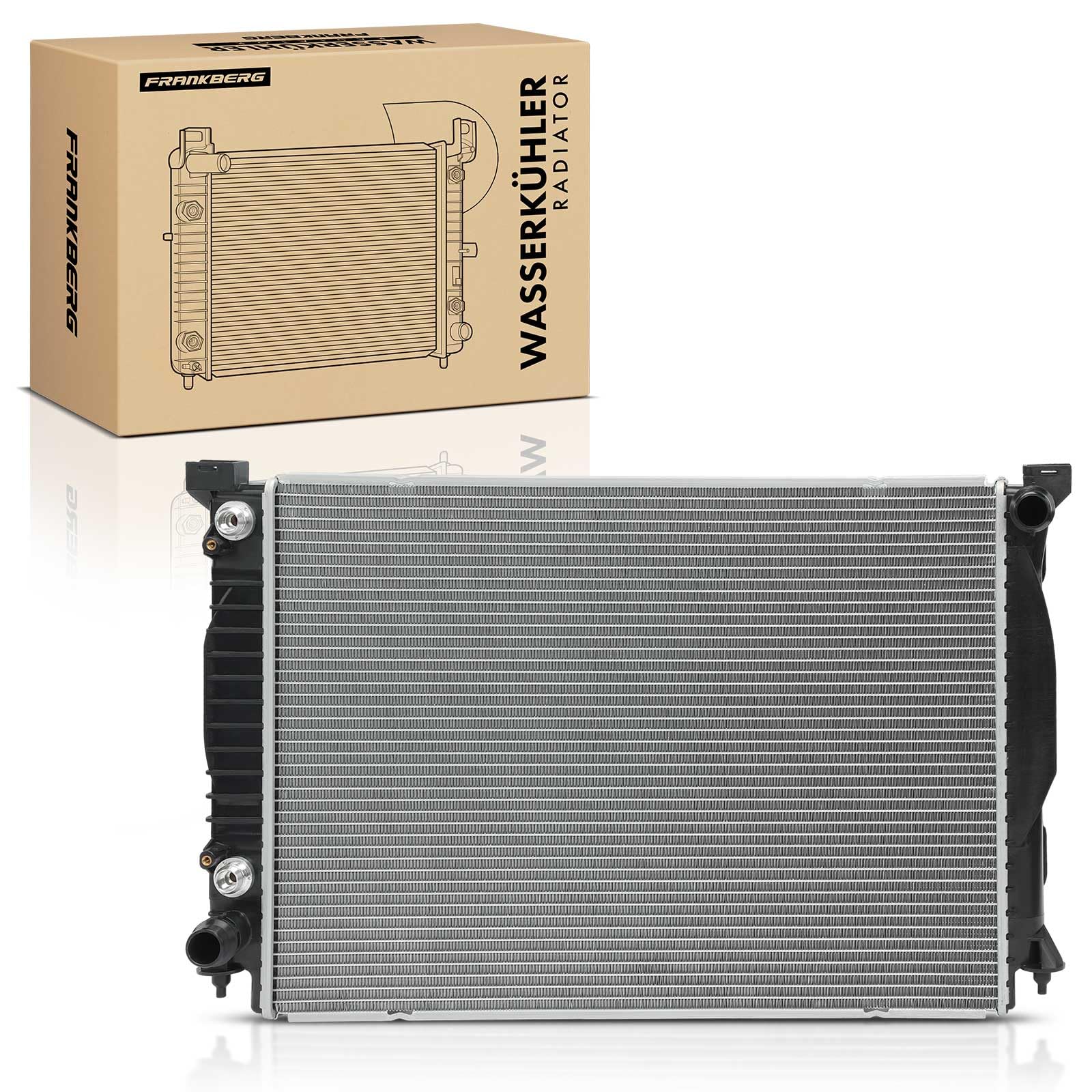 Frankberg Radiador enfriador de agua enfriador de motor 8E0121251AC | Compatible con: A4 8EC, A4 8E2, A4 Cabriolet 8H7, A4 Cabriolet 8HE, A4 Avant 8E5