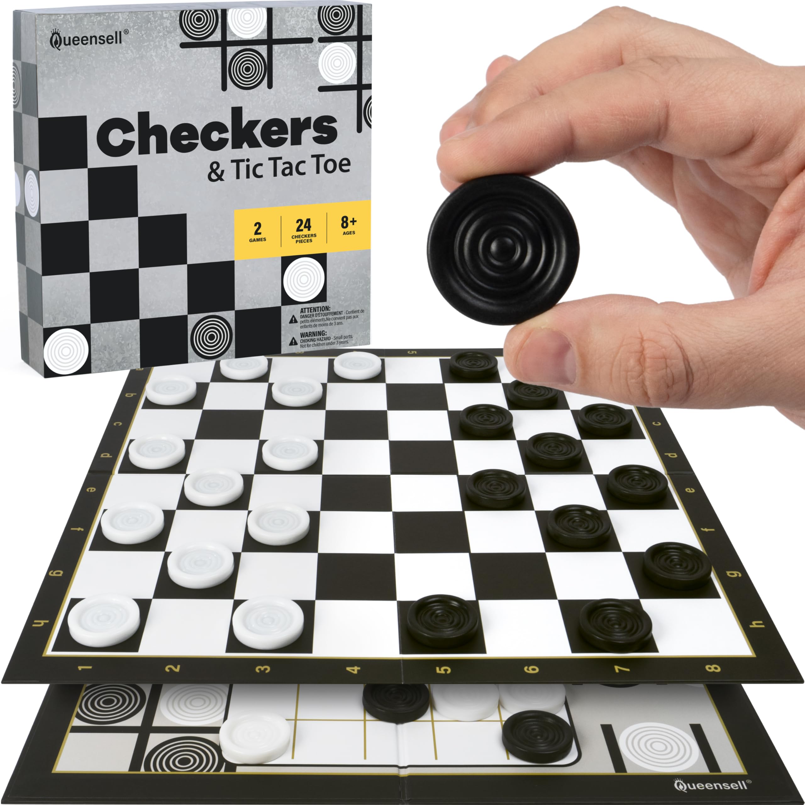 Jeu de Dames avec 30 Pions - Jeu de Société Classique pour Enfants Et Adultes