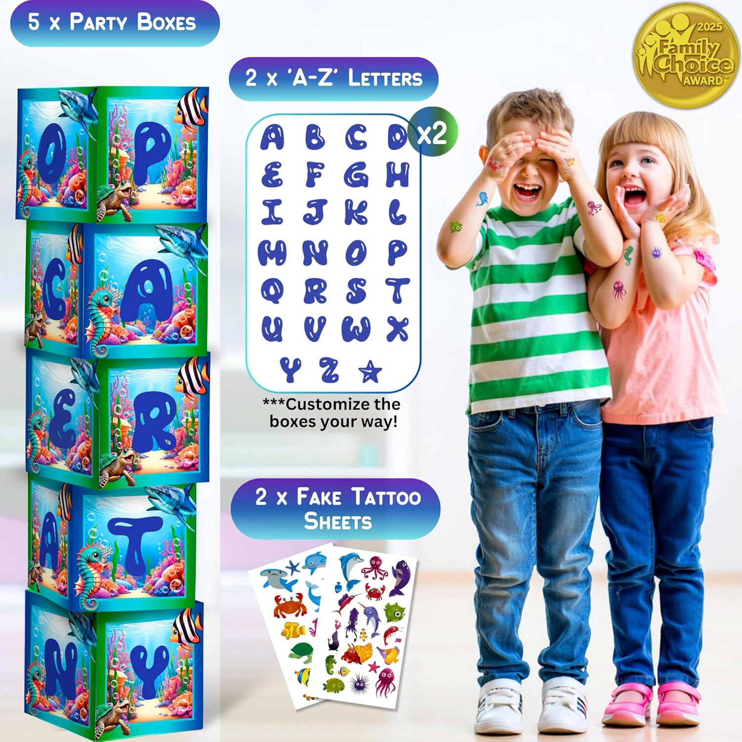 179 Pc Premium Under the Sea Party Decorations – Ocean Themed Baby Shark Birthday Supplies with Balloon Arch Kit, Backdrop, Sea Creatures, Cake Toppers & Tablecloth – Underwater Party Decor for Kids