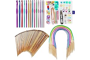 EXQUISS 18 Pairs Knitting Needles and 14-Piece Circular Crochet Hook Set
