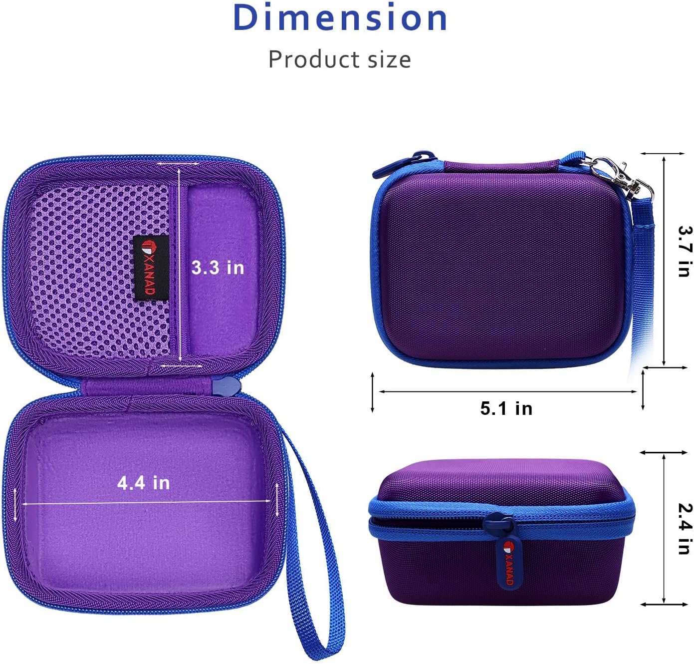 XANAD Hard Case for JBL GO 4/ GO 3 Portable Bluetooth Speaker - Travel Protective Carrying Storage Case Bag(Purple) - Image 4