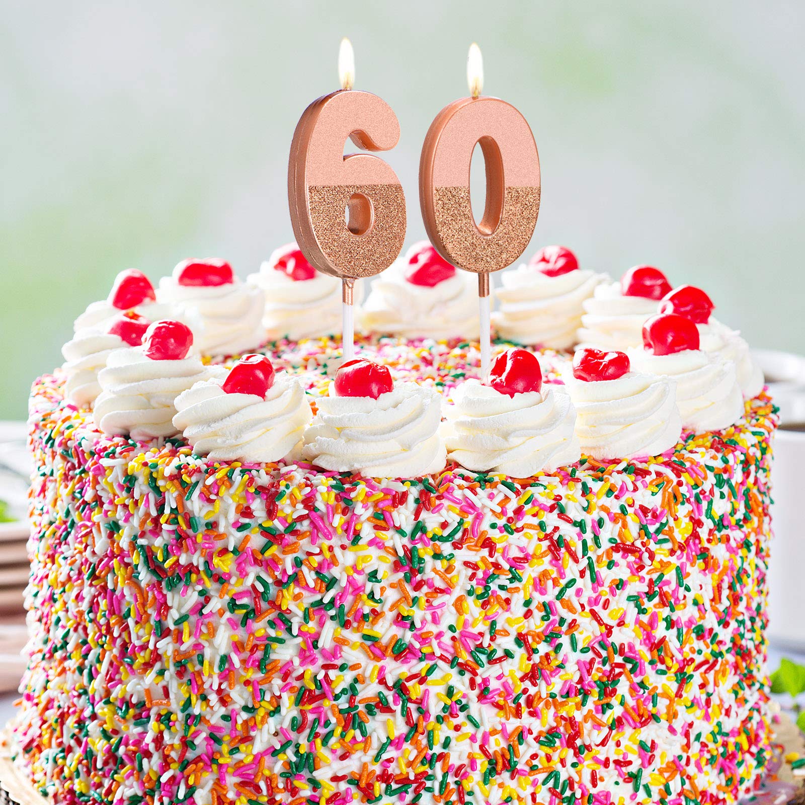 バースデーキャンドル Amazon.co.jp: BBTO 60歳の誕生日キャンドル グリッターケーキ 数字