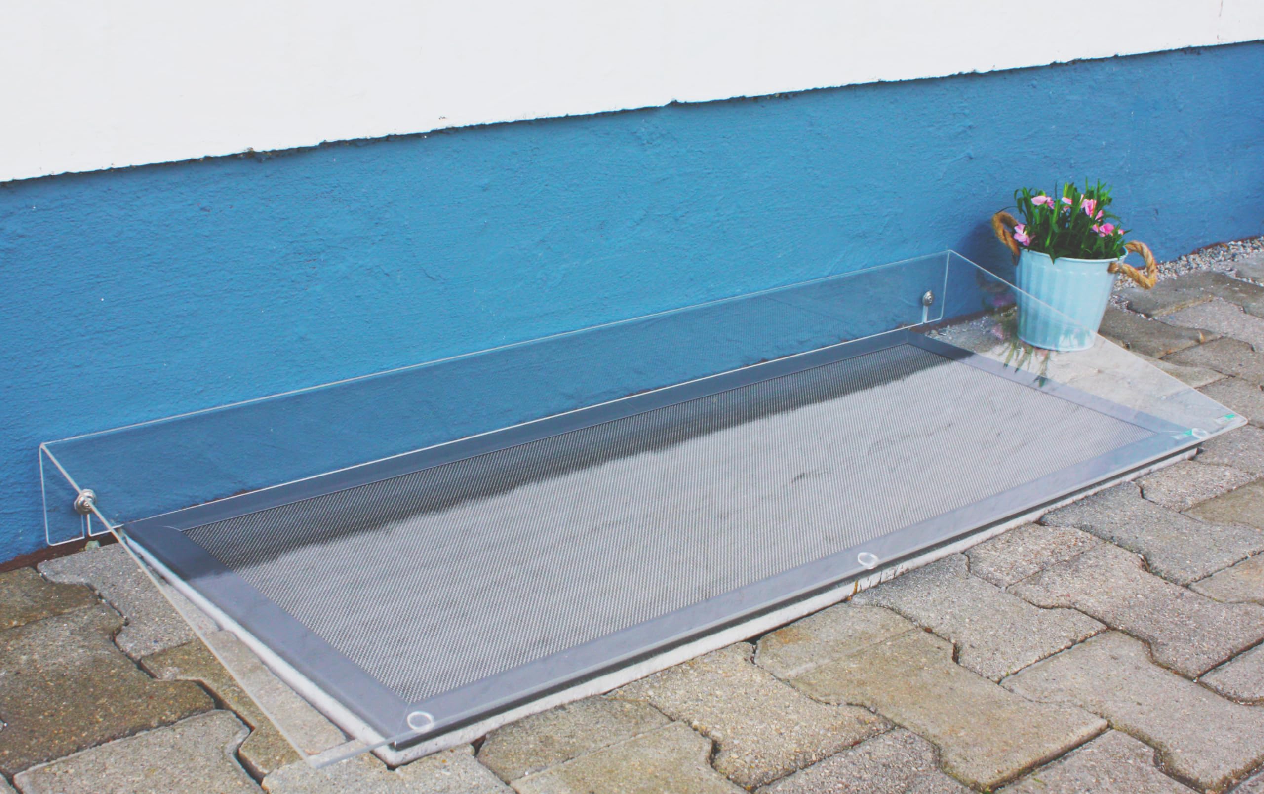 Lichtschachtabdeckung Kellerschachtabdeckung Regenschutz AcryS-80x45